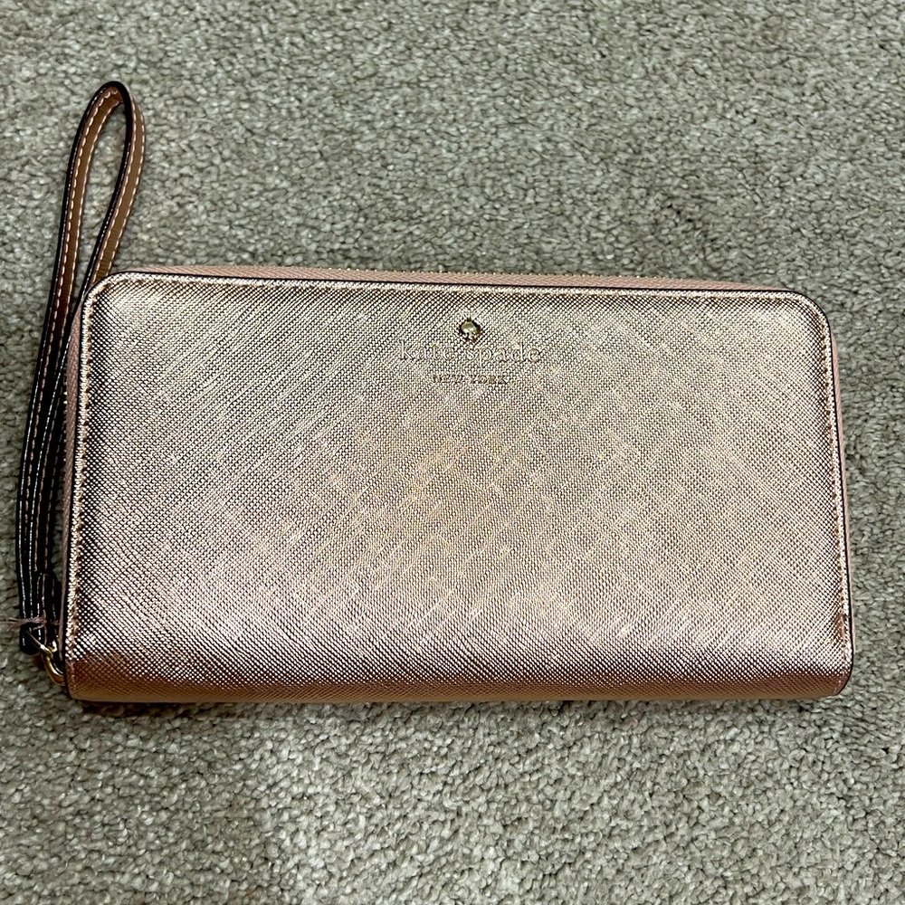 Kate Spade Rose Gold Clutch Wristlet
